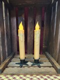 Pair of Cream Colored 7 Inch Battery Operated Candles With Timers