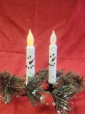 Pair of 7 inch Snowmen Battery Operated Candles with timers