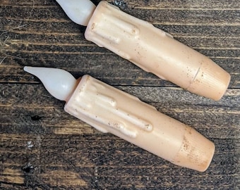 Battery Operated Taper Candles with Timer - 4 inch, Set of 2