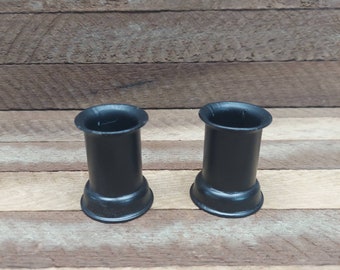 Pair of Black Iron Candle Holders