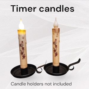 Burgundy Star Vine Cream Battery Operated Candles with Timer (Set of 2)