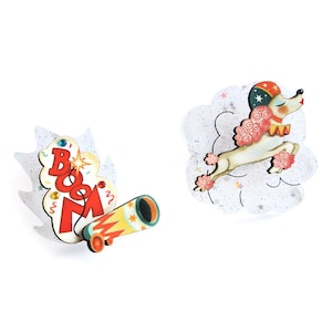The bullet poodle brooches by LaliBlue