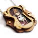 Alice in Wonderland  Necklace. Natural Wood and 3D inside. 