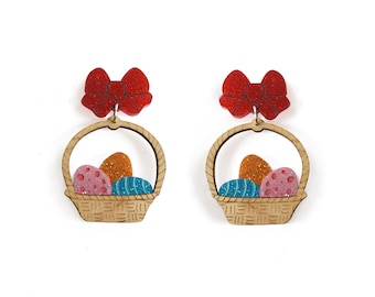 Basket of Easter Eggs Earrings by Laliblue