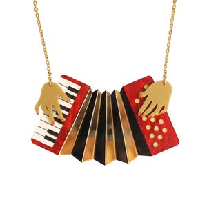 Red Accordion Necklace