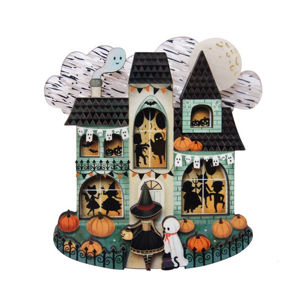 Broche de maison de fête d'Halloween