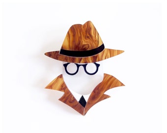 The Invisible Man Brooch or Necklace by LaliBlue