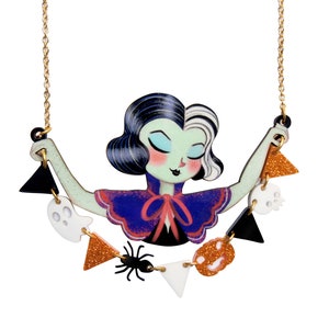 Collar Mujer con guirnalda de Halloween