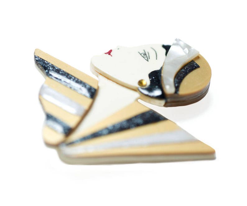 Flapper Olive Brooch by LaliBlue