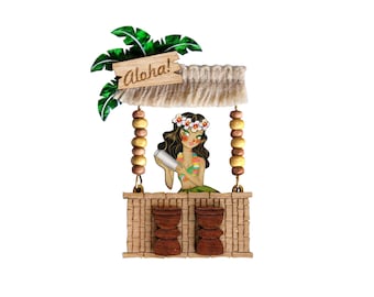 Tiki bar brooch
