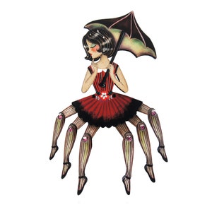 Spider woman brooch by LaliBlue