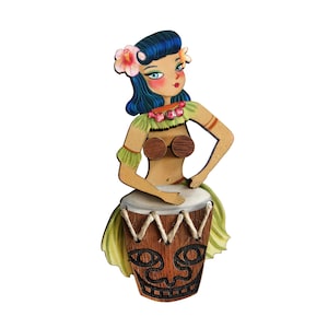 Drummer girl brooch