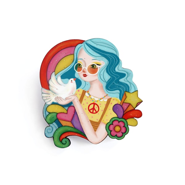 Mini Broche chica hippie