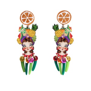 Tiki girl earrings