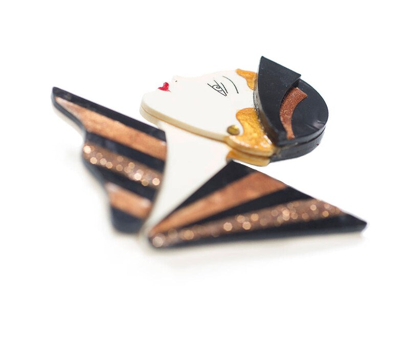 Flapper Olive Brooch by LaliBlue