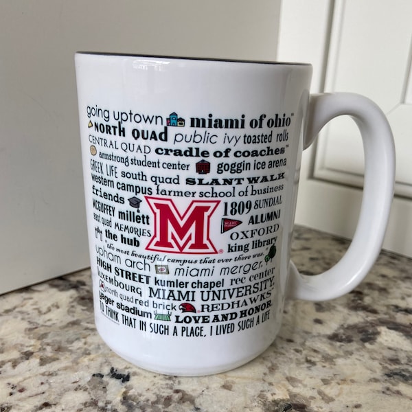 MIAMI UNIVERSITY, icon design, graduation gift, miami of ohio, can personalize, licensed, quick ship!