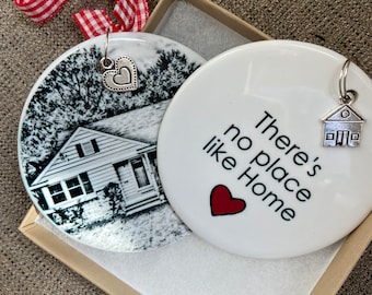 Custom HOME Ornament, Housewarming Gift, Personalized Home Ornament, New Home Ornament, Real Estate Gift, custom, boxed, FREE SHIPPING