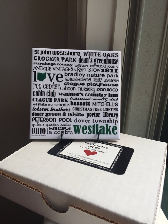 Westlake Ohio 4 5 X 4 5 Art Tile With Stand Can Etsy