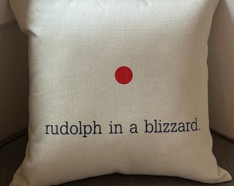 RULDOLPH 16x16 pillow, cover only or with insert, washable, quick ship!