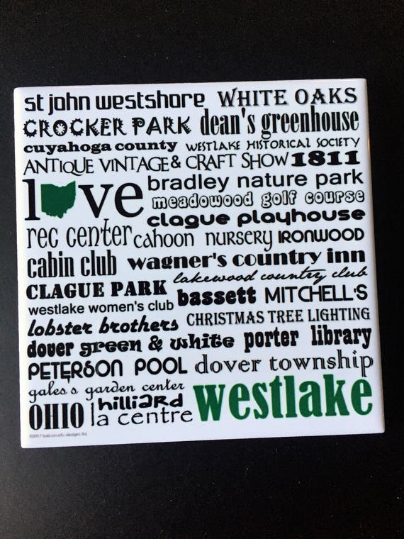 Westlake Ohio 4 5 X 4 5 Art Tile With Stand Can Etsy
