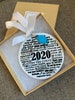 2020 PORCELAIN, the ORIGINAL pandemic ornament,2020 ornament, silver linings, original artist, best seller, two sided! 