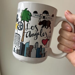 Los Angeles Mug: 15 oz Glossy LA Icon Coffee Cup