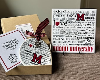 Miami University Ornament or Art Tile: Licensed Collegiate Decor