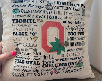 Ohio State Pillow: Unique Buckeye Gift, Licensed OSU Home Decor