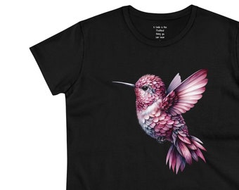 Women's Pink Hummingbird Midweight Cotton Tee