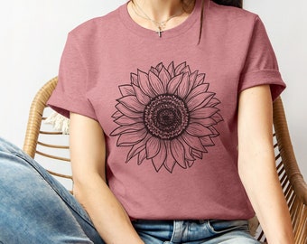 Sunflower T-Shirt | Nature Lover Tshirt | Floral Tee Shirt | Gift for Garden Enthusiast | Sun Flower Apparel