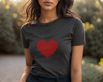 Knit Lover Shirt | Knitted Heart Tshirt | Gift for Knitter | Funny Craft T-Shirt | Yarn Lover Tee