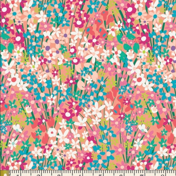 Seaside Garden Coral Fabric, West Palm Collection 2019, by Katie Skoog For Art Gallery Fabrics, WPA-64503