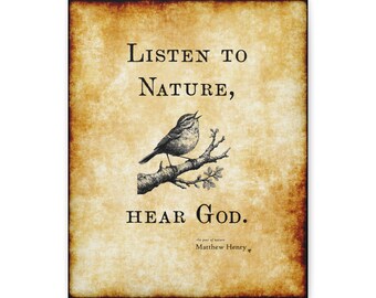 Songbird Canvas Art: Spiritual Nature Print, Cottage Decor