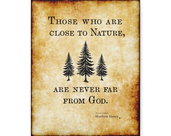 Vintage Pine Tree Canvas Art Print: Spiritual Nature, Lodge Cabin Decor, Conifer Silhouette