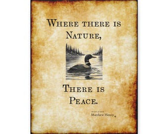Loon on Lake Canvas Print: Northwoods Nature Art, Common Loon, Lakehouse Wall Hanging,