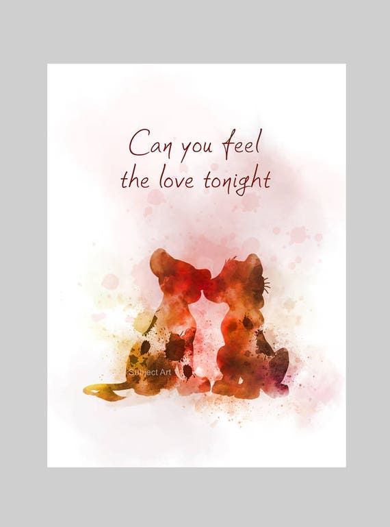 Simba und Nala König der Löwen inspiriert Zitat ART PRINT