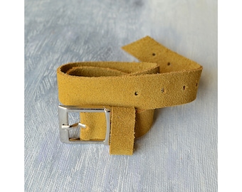 Yellow Leather Wrap Bracelet, Leather Cuff Design for Woman