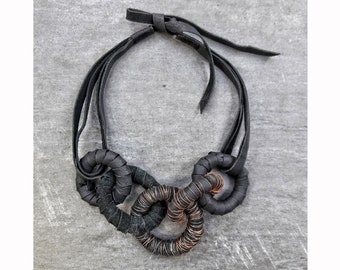 Black Leather Necklace