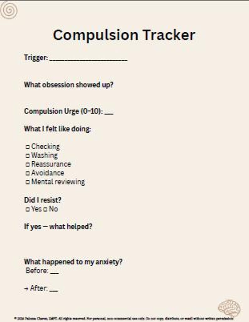 Compulsion Fact Checking OCD & ERP Worksheets Bundle | Exposure Therapy Tools | Intrusive ...
