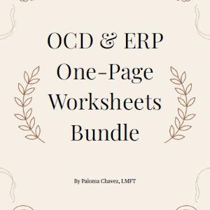 OCD- och ERP-arbetsbladspaket | Verktyg för exponeringsterapi | Arbetsbok för påträngande tankar och tvångstankar | Utskrivbara material för psykisk hälsa