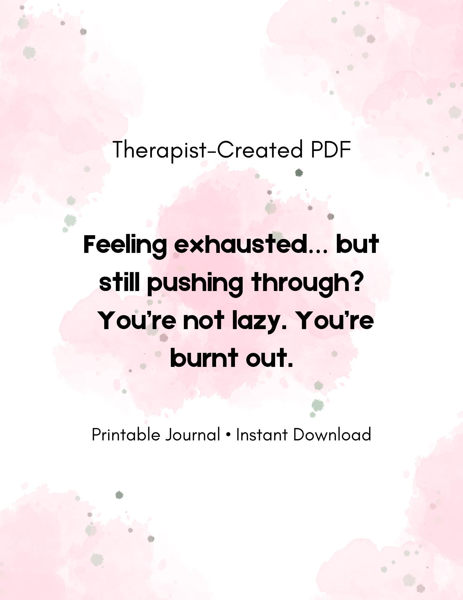 Burnout SOS Journal PDF | Therapist Burnout Workbook | Mental Health ...