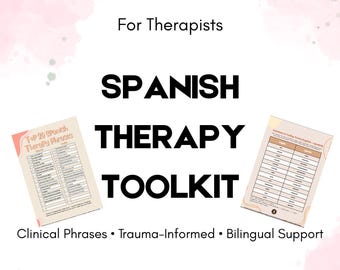 Spanish Therapy Language Toolkit PDF | Bilingual Therapist Phrases | Clinical Spanish for Therapists | Mental Health Printable | Therapy