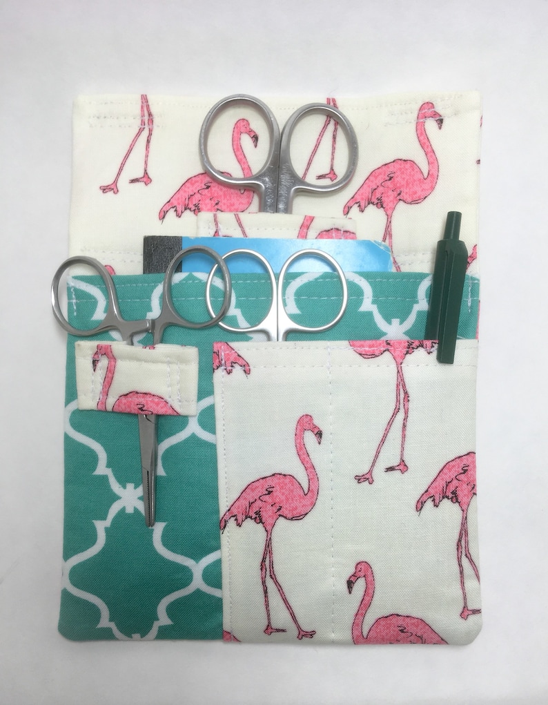 Flamingo Tool Belt Pouch Scrub Pocket Organizer Vet Tech Vet Doctor Nurse