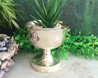 Small Pedestal Bowl, Compote Serving Dish, Silver Plated Footed Trophy, Antique Silverware, Swedish Vintage Sports Award