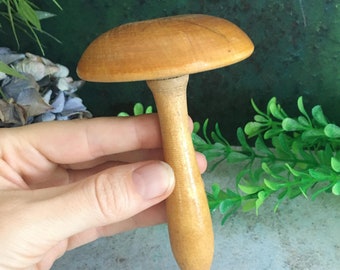 Antique Wooden Darning Mushroom or Egg, 1930s Little Cute Treen Gift, Hand Turned Wood