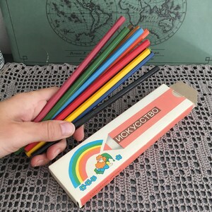 Vintage Pencils with Box, Soviet Collectible Coloring Pencil Set, Back to School, Kid's School Pencils, Russian Collector Pencils NOS