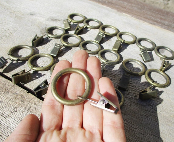 Curtain Rings Antique Curtain Clips Set Of 18 Drapery Clips Etsy