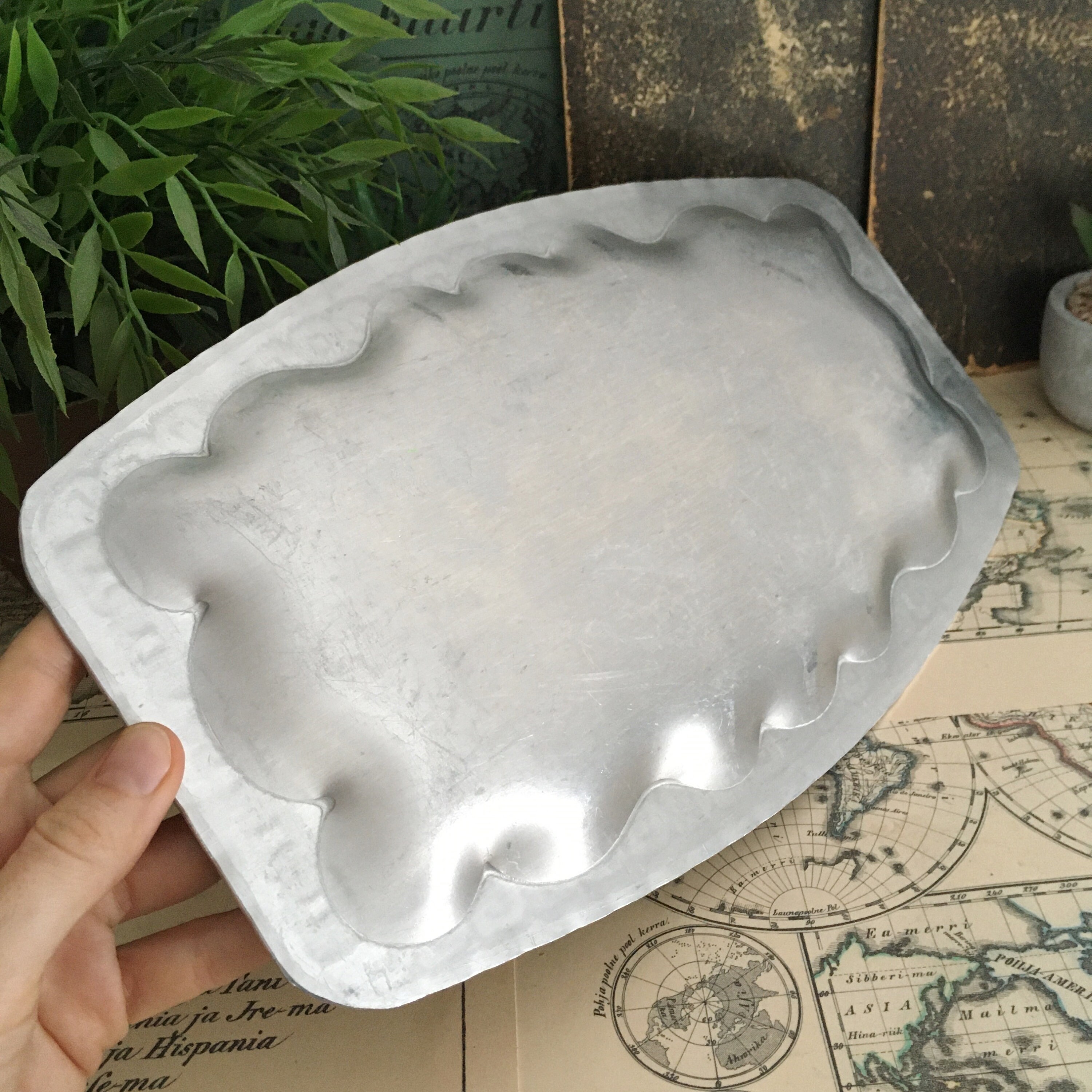 Vintage Pewter Tray Norwegian Serving Tray Rectangular Fruit Etsy Denmark