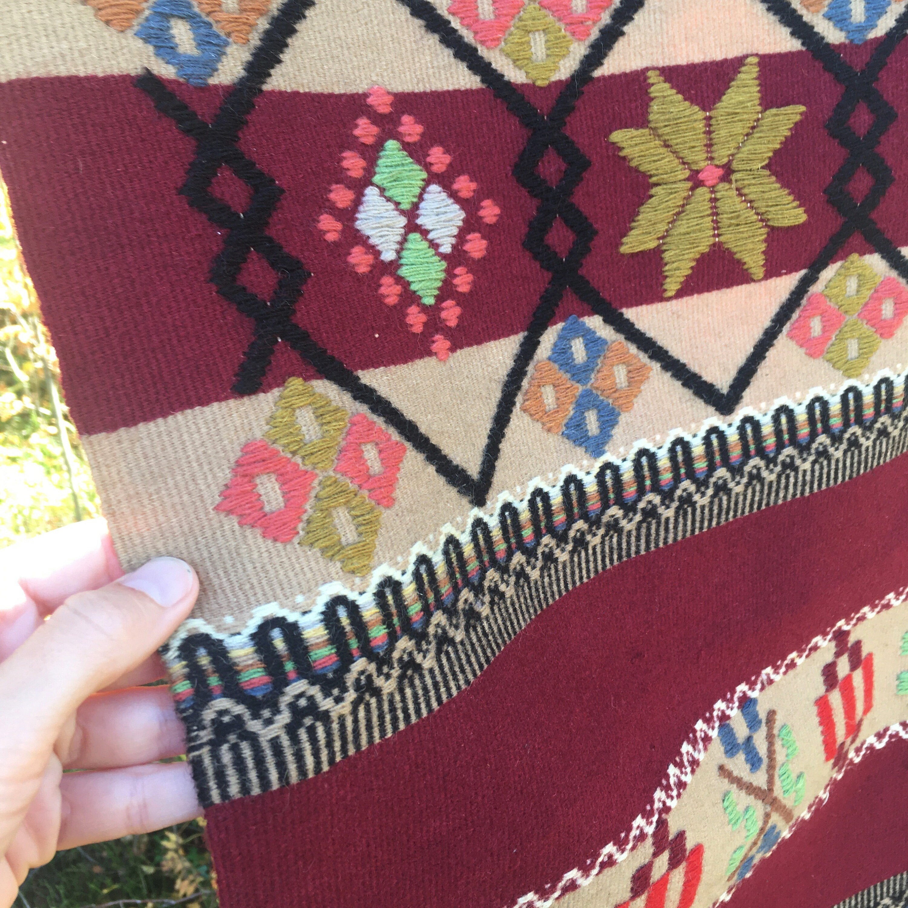Tapis De Couloir Kilim Turc Vintage Tissé à La Main à Rayures Et Au Design Moderne