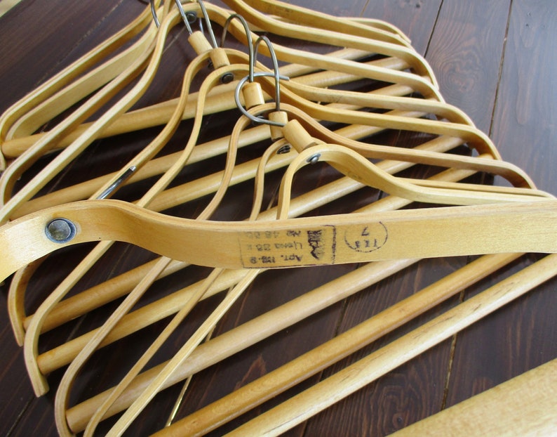 Wood Coat Hangers 10 Clothes Hangers Lot Clothing Hangers Etsy